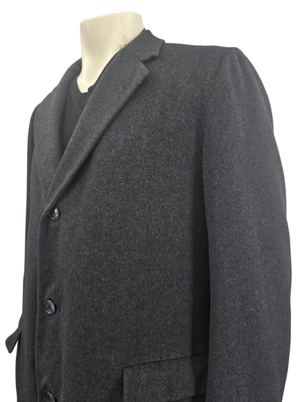 Vintage Mens Lambswool & Cashmere Overcoat By Strachan & Co, Size 42